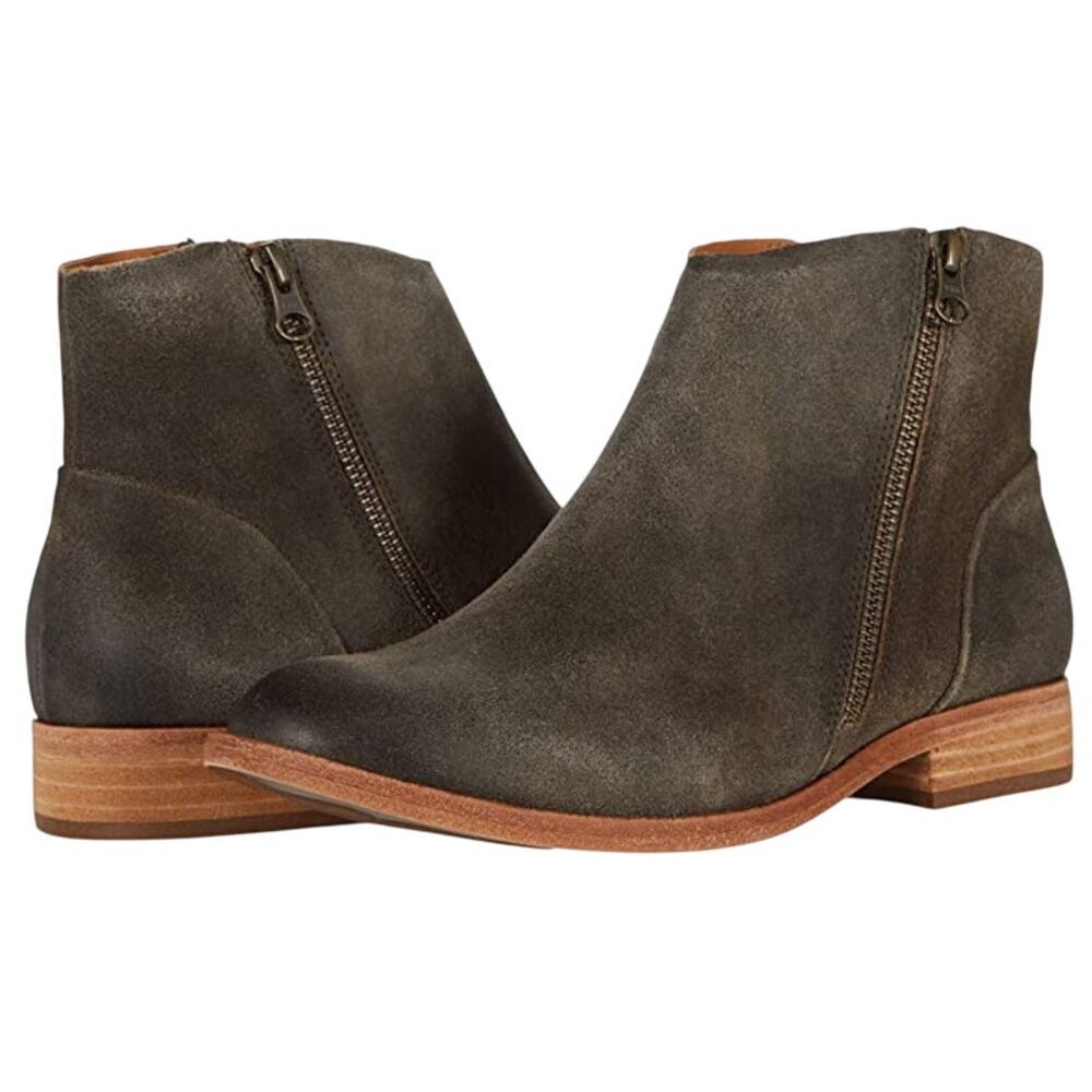 Kork-Ease Womens Riley Ankle Boots Size 7.5 Grey Taupe Leather Booties NIB